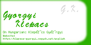 gyorgyi klepacs business card